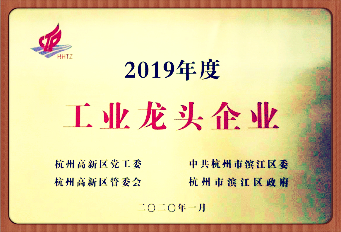 杭州大和榮獲2019年度杭州濱江高新區(qū)工業(yè)龍頭企業(yè)稱號(hào)